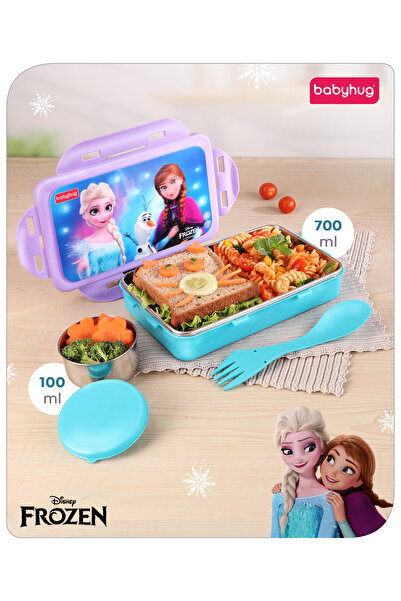 Babyhug Disney Frozen 3D Stainless Steel Lunch Box, Airtight & Leak-Proof, In...