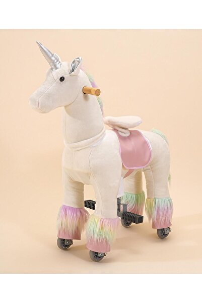 Fab N Funky لعبة يونيكورن هزازة قابلة للركوب، جسم وبري ، عرف وذيل بألوان قوس ...