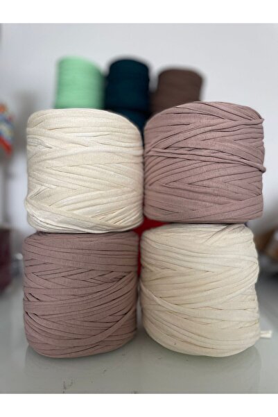 Leila Design 4'LÜ SET krem-vizon PENYE İP (600-650GR) 4 ADET TOPLAM FİYATIDIR