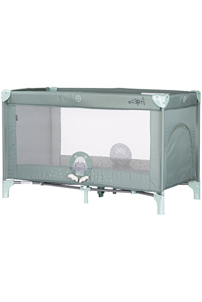 Chipolino Capri Hippo green folding cot