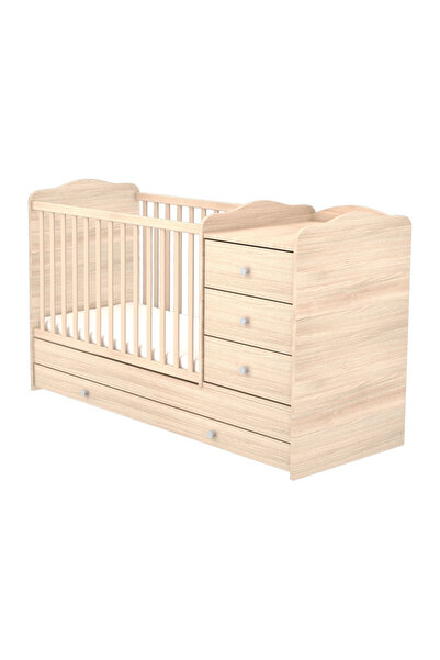 Hubners Μεταμορφώσιμη ξύλινη κούνια με 4 συρτάρια Eva Kombi 120x60 εκ. φυσικό...