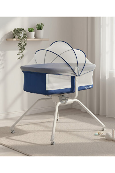 Bonfino CozyNest Crib & Bedside Bassinet, Convenient Canopy Style Mosquito Ne...
