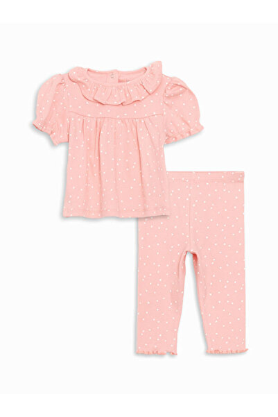 LC Waikiki Esvab • Modern & Distinctive Ruffled Baby Girl T-Shirt and Sweatpa...