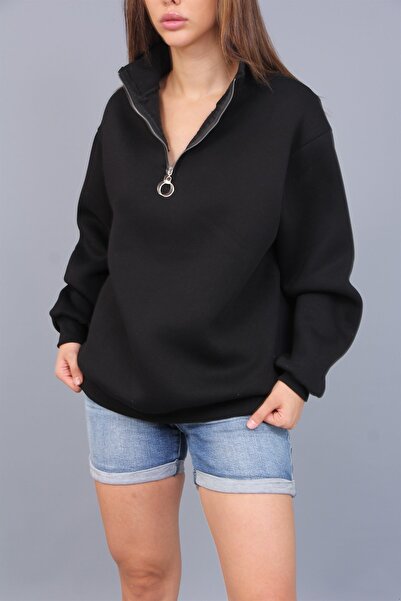 tomıross سويت شيرت نسائي من هاندي بياقة نصفية وثلاثة خيوط HANDE-3785