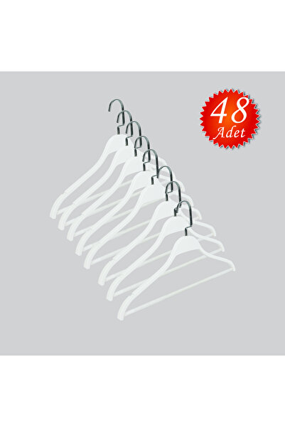 NYN Wooden 8061 Barli Nickel Silver Hook Clothes, Blouse and Trouser Hanger 4...