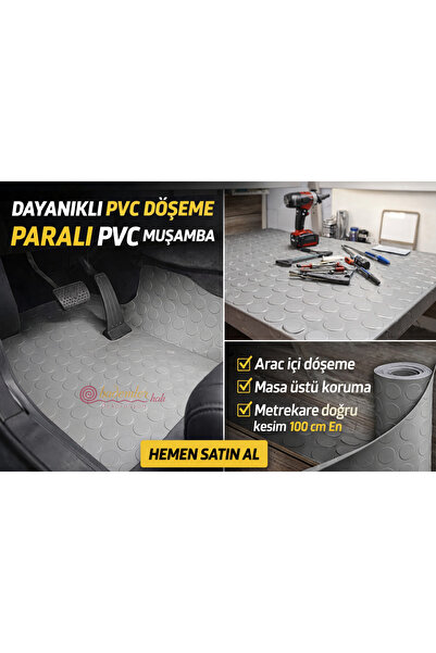 bademlerhali Coined Pvc Oilcloth 100 cm Wide Gray Roll |   Car Interior, Tabl...