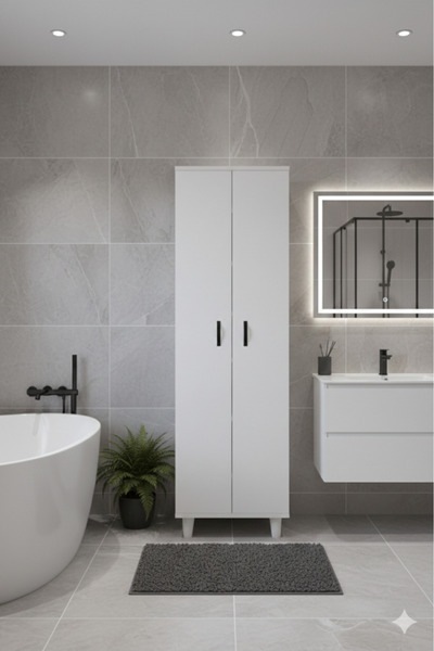 KZY Mobilya Selena 6 Raflı Banyo Mobilyası