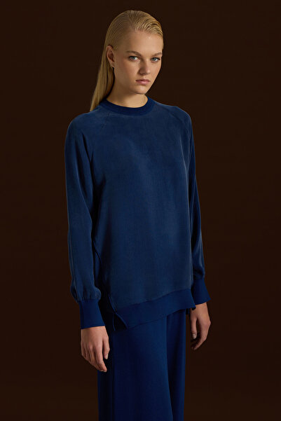 MISS DALIDA Ön Kısmı Cupro Tunik Navy