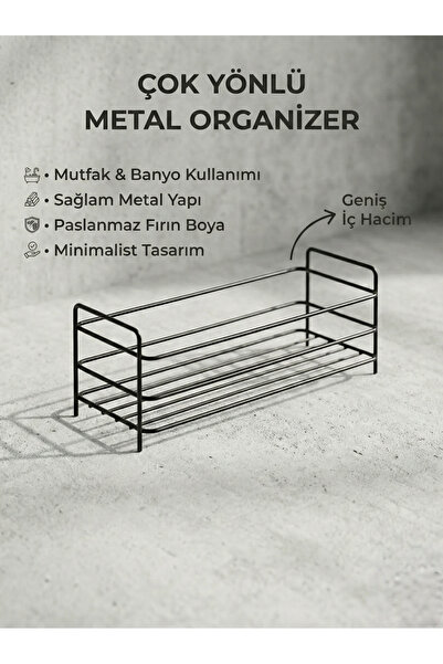 Le Paon Metal Çok Amaçlı Organizer - 25 cm Mutfak, Banyo ve Masaüstü Düzenley...