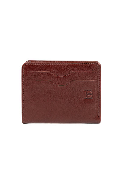 BAYDERİ Coewl Leather Magnetic Card Holder Brown