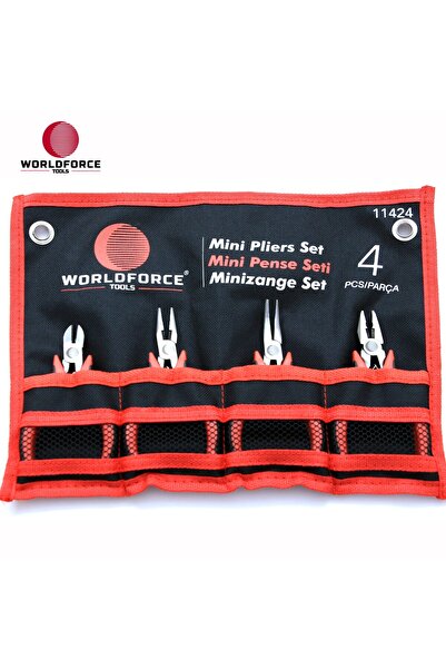 Worldforce World Force - Mini Pense Seti 4 Parça (Kombine, Yan Keski, Kavisli...