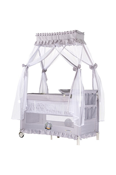 Chipolino Folding crib Palace Hippo grey