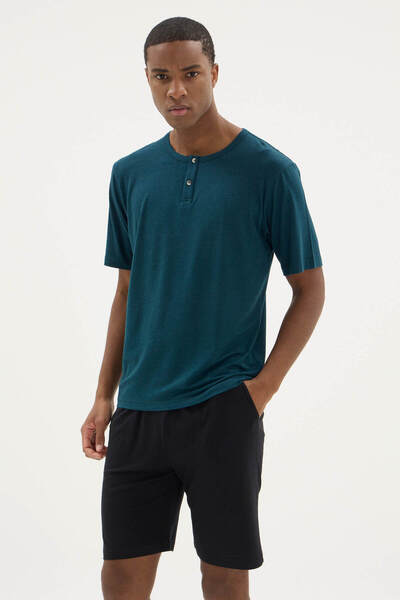 KLY New Season Men's Buttoned Collar Shorts Suit