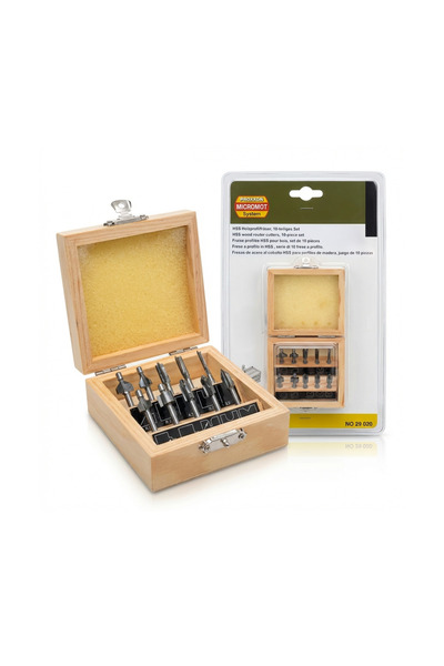 Proxxon HSS 10 Parça Ahşap Freze Ucu Seti - 3.2mm Mil - Ahşap Kutulu (29020)