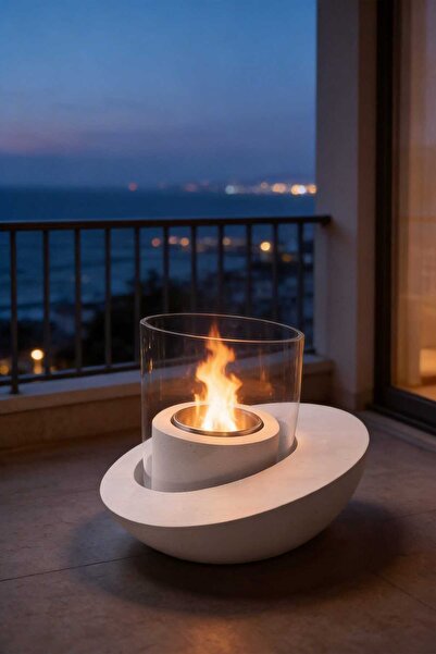 NOİR:10 Masaüstü Şömine Doğal Taş Görünümlü Biyoethanol Yakıtlı Dumansız Koku...