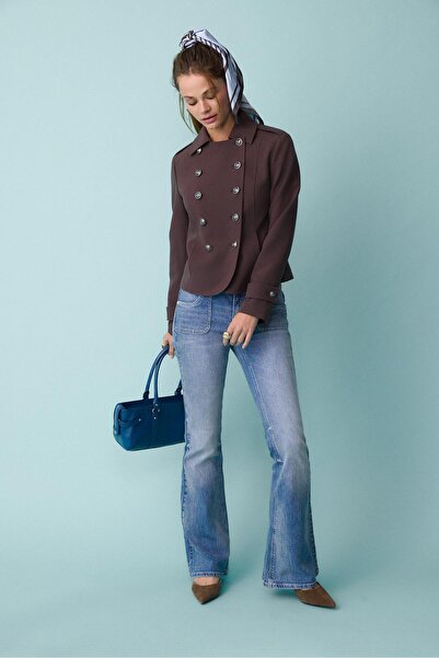 Stradivarius İşlemeli düğmeli blazer ceket