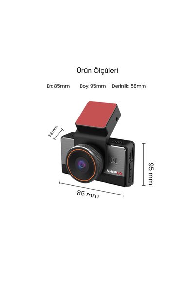 Midcom CC-44 3.0" IPS Ekran 2K QUAD HD Ön Kamera 4.5G Araç Kamerası 64GB Hafıza Kartı 100GB İnternet SİM KART Hediyeli