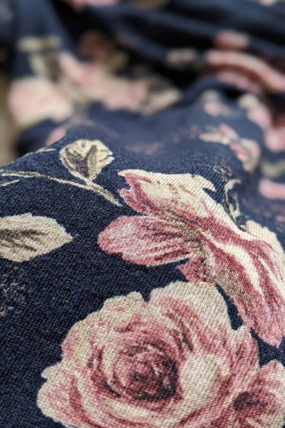 ESPİNA Rose Pattern Glitter Printed Dress