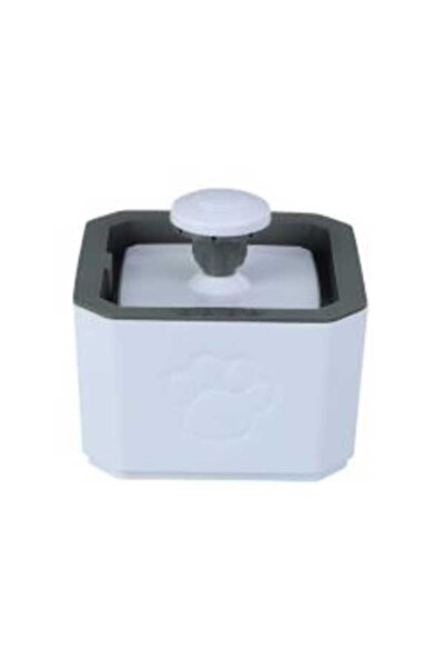 FOXMAG24 Διανομέας νερού για ζώα, τύπου σιντριβανιού, λευκό / γκρι