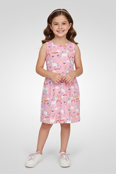 Guppyfriend Kids Girl Graphic Print Dress, Multicolor