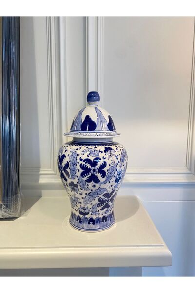 Dekordan House Bleu Blanc Klasik Desen Küp