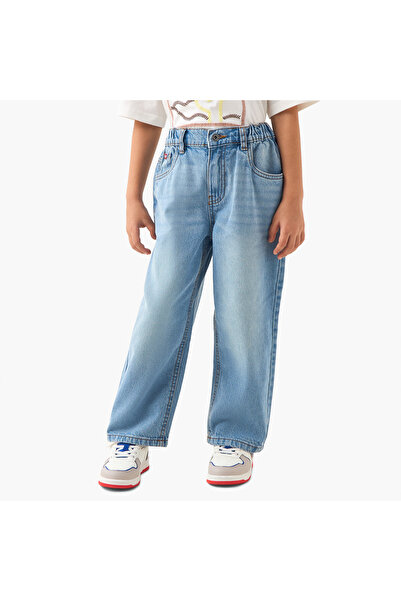 Lee Cooper Boys Regular Fit Jeans with Button Closure