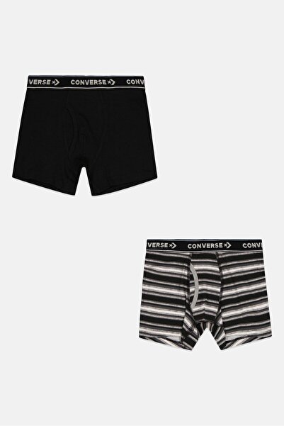 Converse Kids Boy 2 Pieces Brand Logo Boxer Briefs, Multicolor