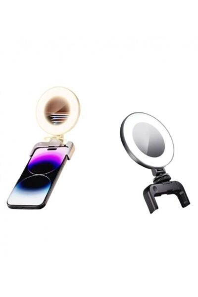 Unico Aynalı LED Selfie Işığı Telefon Üstü Şarjlı 3 Mod Göz Korumalı Vlog İçin