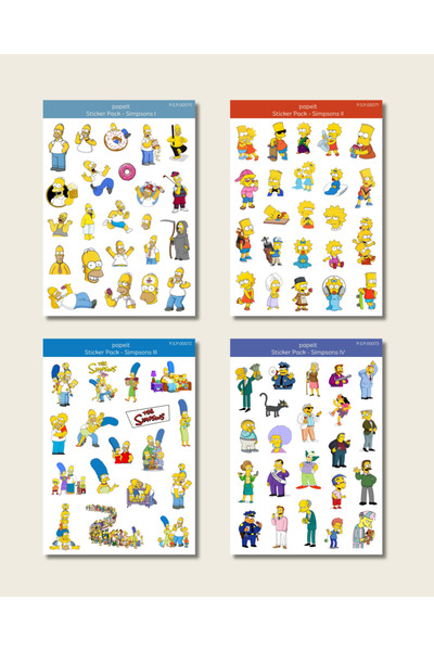 Papeit Simpsons 4lü Sticker Sayfa Seti