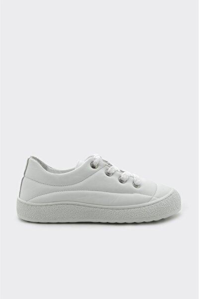 derinet Hakiki Deri Bağcıklı Kadın Sneaker