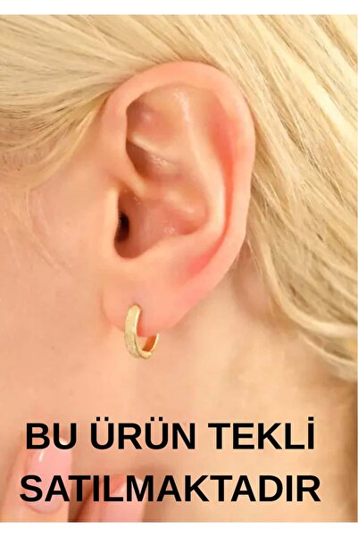 YCL JEWELLERY (TEKLİ) 8 Ayar Altın Simli Halka Küpe