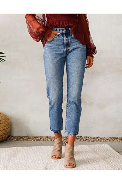 Levi's 501 CROP SALSA STONEWASH / ESNEK DEĞİLDİR YÜKSEK BEL