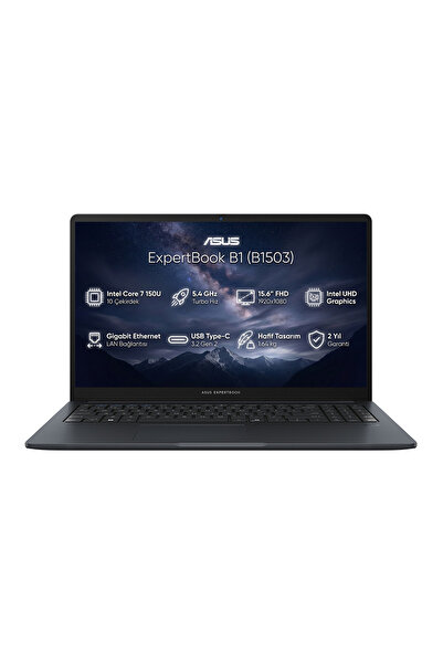 ASUS ExpertBook B1 Intel Core 7 150U 16GB 512GB SSD 15.6" Freedos Notebook B1...