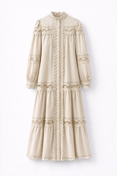 HAZELANNA Δαντελένιο φόρεμα με γιακά δικαστή