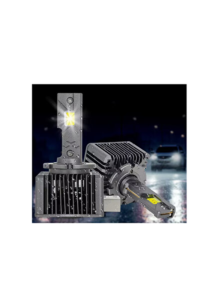 ONIMAG Set de 2 becuri de conversie HID-LED, D1S, 70W, 12.000 lm, Canbus, miez de cupru, radiator din aluminiu, Prem