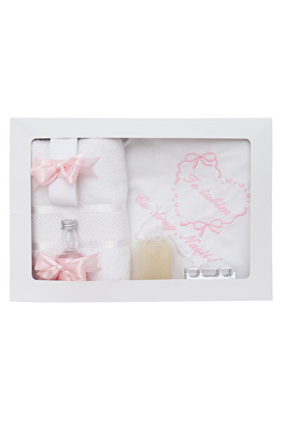 Recostore Set trusou botez cu Inima roz, lumanare si trusou, 8 piese, Recostore®, REC5013/19