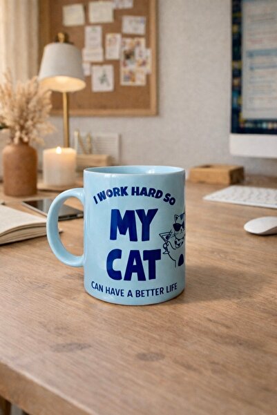 DVOYAGE Cat Mug - Special Humorous Design for Cat Lovers (300 ml)