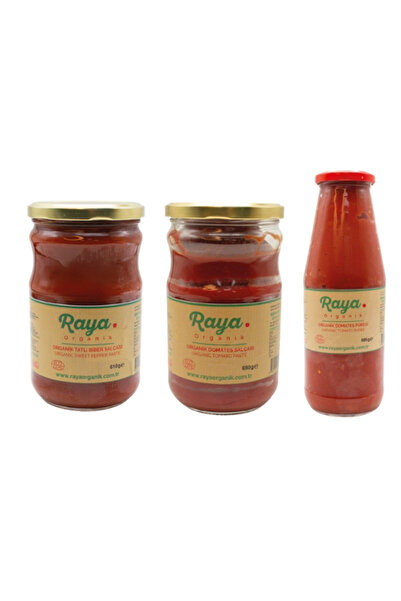 Raya Organik Organik Domates Salçası 650 g Biber Salçası 610 g Domates Püresi...