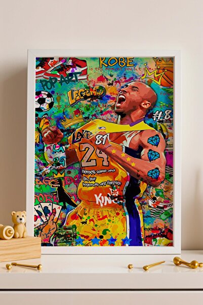 Saturn Kobe Bryant Framed Painting Basketball Lovers Gift Street Art