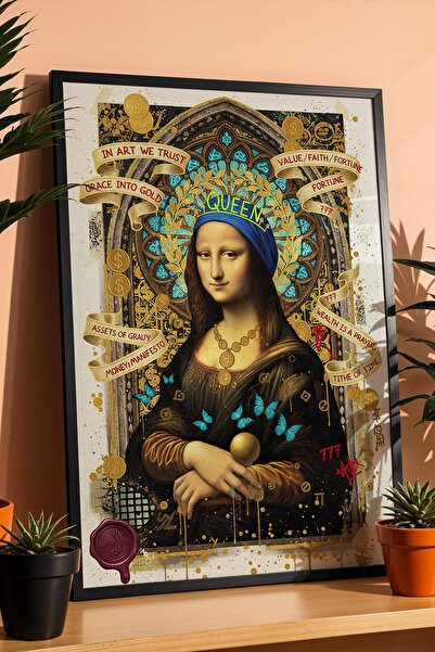 Saturn Leonardo Da Vinci Mona Lisa Framed Painting Dressing Room Makeup Table...