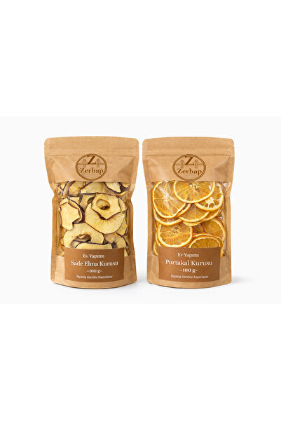 ZERBAP Dried Fruit Set of 2 - Dried Apple and Orange 2X100G