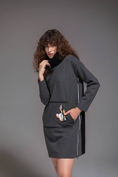 KASHA 23Ke015 Leather Garnished Dress