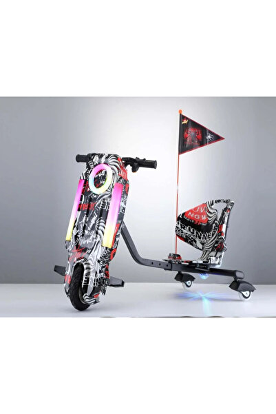 Leno Kids 36V Drift Scooter With Large Seat And Backrest – Max Load 70kg, Bla...