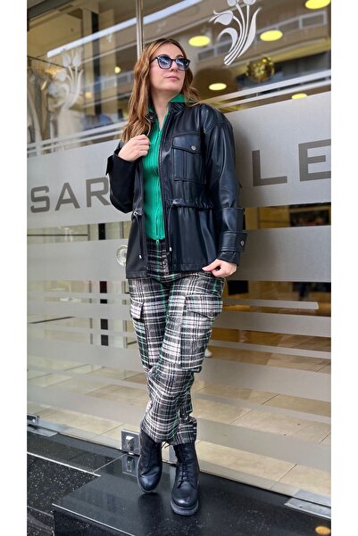 Unique بنطال من القماش الفوشيا المنقوش بأرجل مطاطية