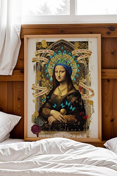 Saturn Leonardo Da Vinci Mona Lisa Framed Painting Dressing Room Makeup Table...
