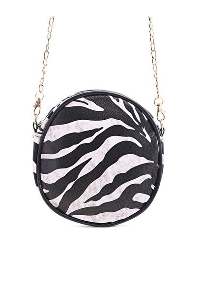 london Rag Women Black Zebra Canteen Bag