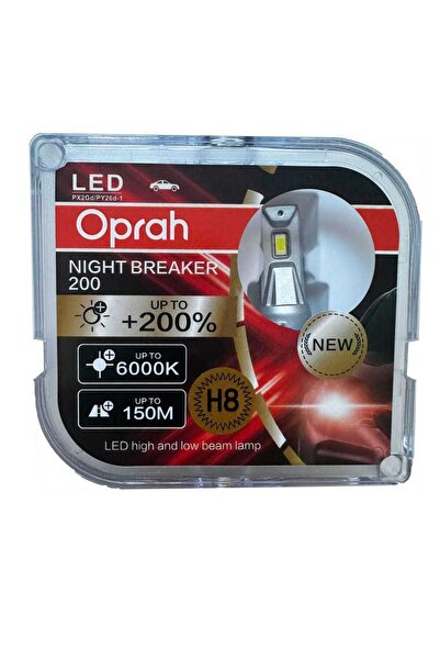 Oprah Set de 2 becuri auto LED H8 cu ventilator, 180W, 12V, 6000K