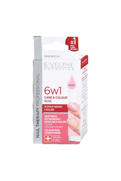 Eveline 6 in 1 Care and Color Nail Conditioner Rose 5 ml