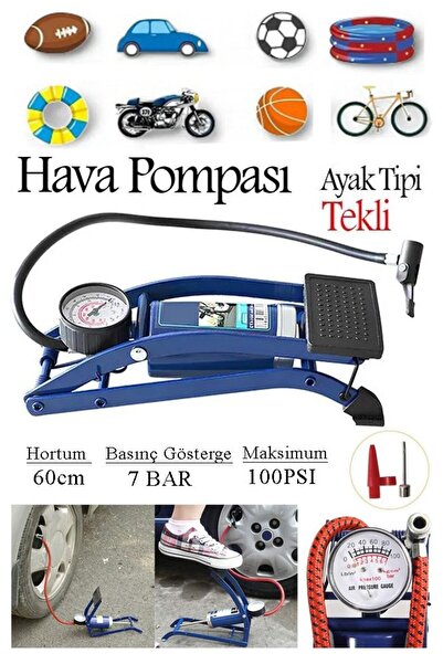 Artmaster Ayak Hava Pompası 1 Adet Kalın Pistonlu Ayak Tipi Hava Pompası Bisi...