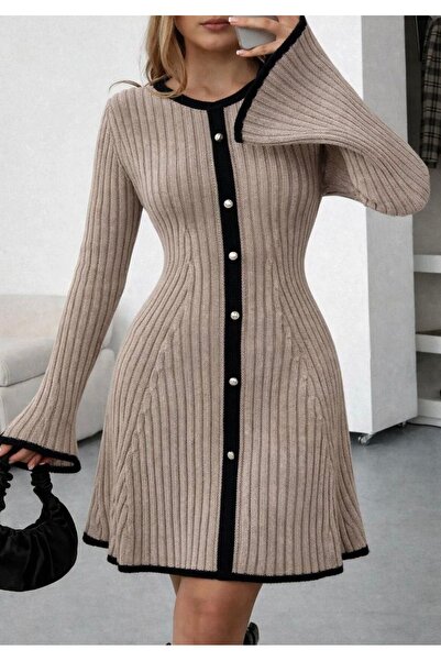 DEHA textile Soft Bordo Pearl-Detained Knit Dress